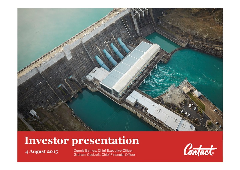 August 2015 Investor Presentation – Contact Energy – slide 1