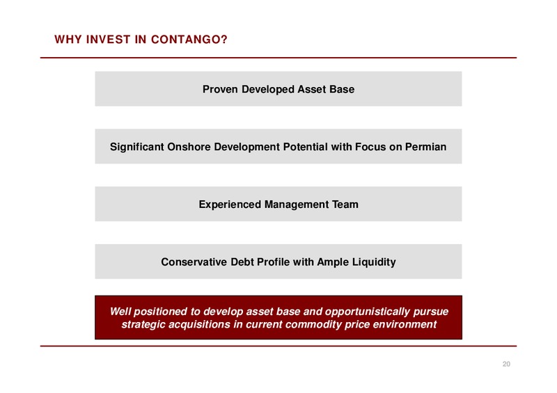 March 2018 30th Annual Roth Conference – Contango Oil & Gas Co. – slide 19