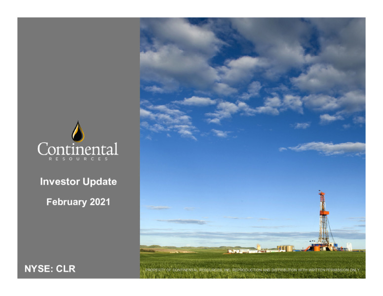4Q 2020 Earnings Presentation – Continental Resources, Inc. – slide 1