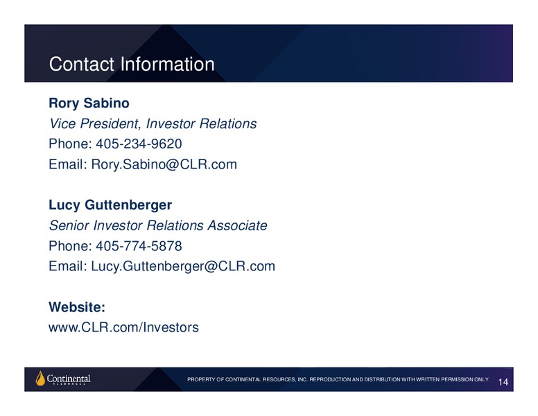 Q4 2018 Earnings Presentation – Continental Resources, Inc. – slide 13