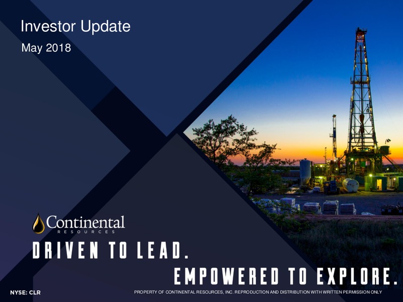 1Q 2018 Earnings Presentation – Continental Resources, Inc. – slide 1