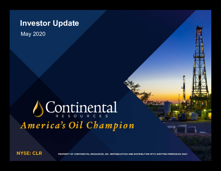1Q 2020 Earnings Presentation – Continental Resources, Inc. – slide 1