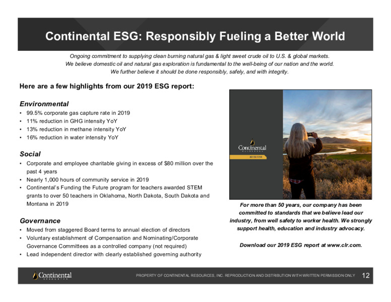 Q3 2020 Earnings Presentation – Continental Resources, Inc. – slide 11