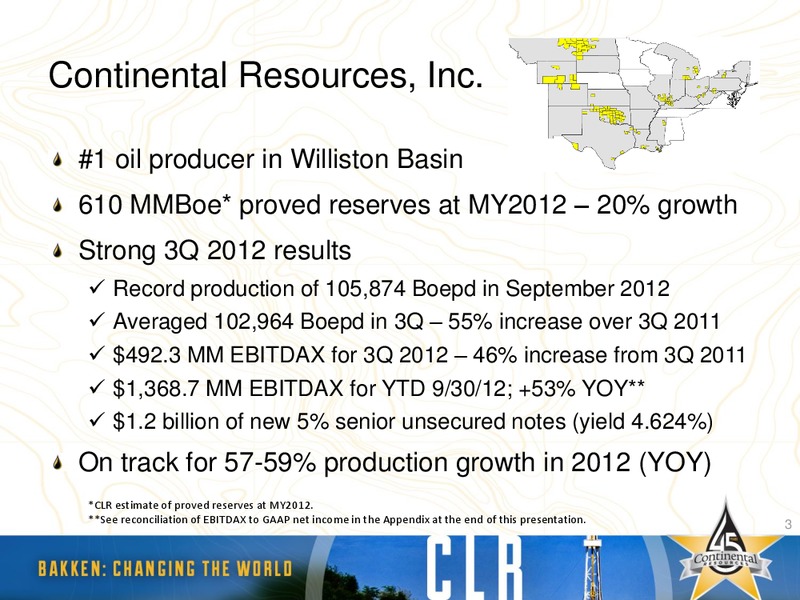 December 2012 Investor Presentation – Continental Resources, Inc. – slide 2