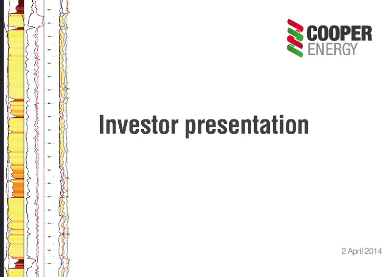 INVESTOR PRESENTATION – Cooper Energy Limited – slide 1