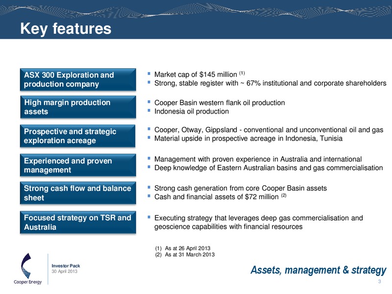 INVESTOR PACK – Cooper Energy Limited – slide 2