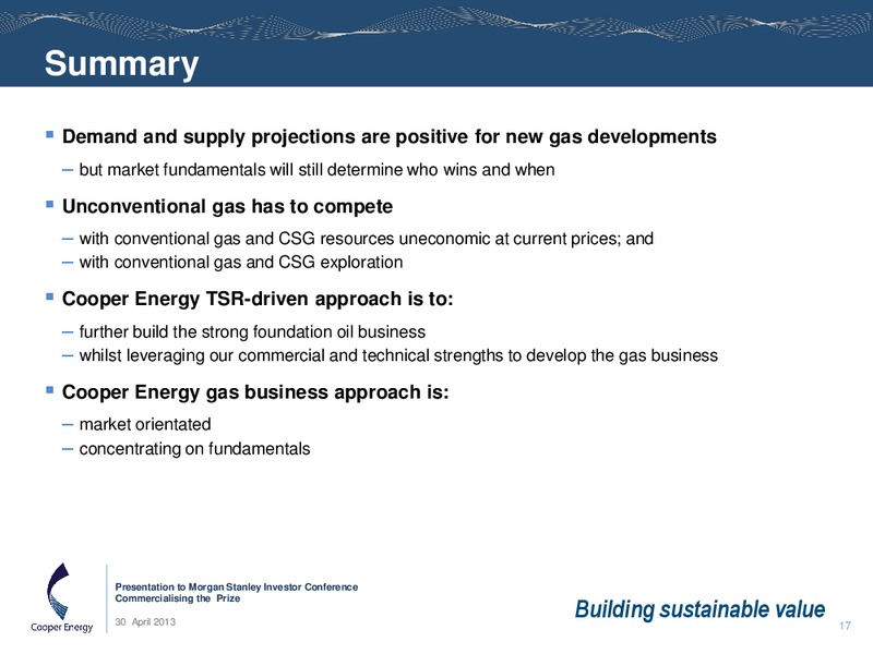 MORGAN STANLEY INVESTOR CONFERENCE – Cooper Energy Limited – slide 16