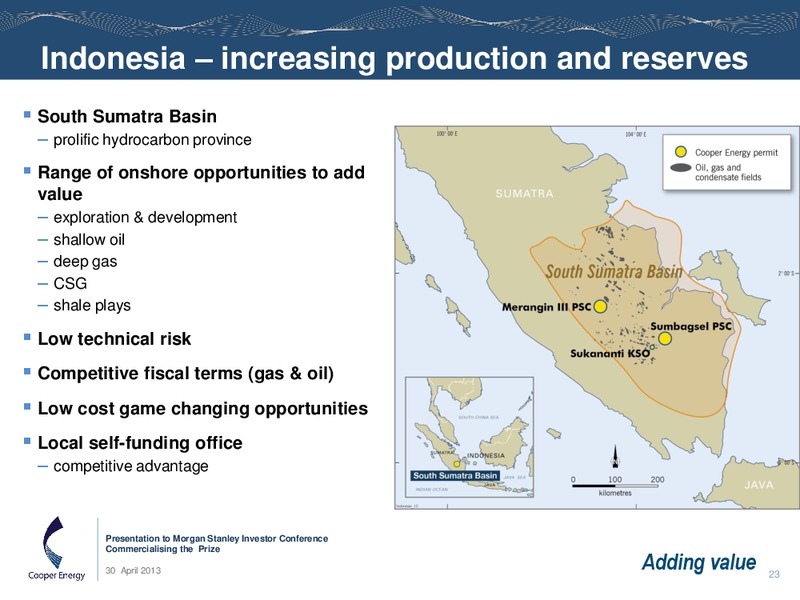 MORGAN STANLEY INVESTOR CONFERENCE – Cooper Energy Limited – slide 22