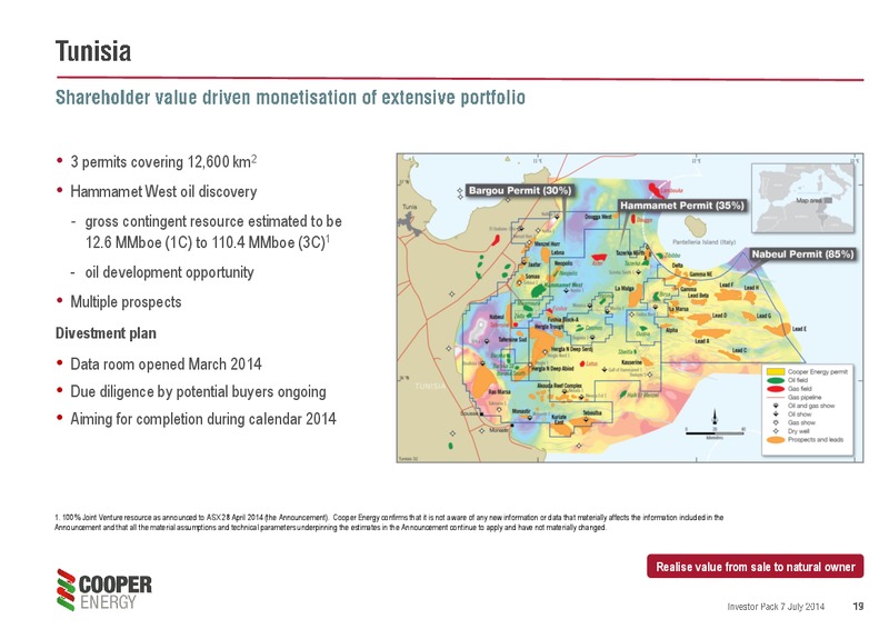 UPDATED INVESTOR PACK – Cooper Energy Limited – slide 18