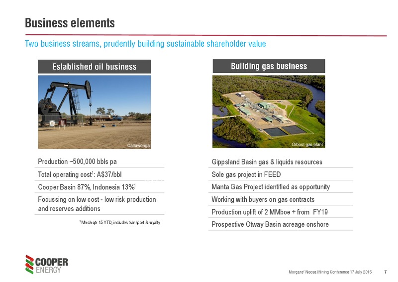 JULY 2015 INVESTOR PRESENTATION – Cooper Energy Limited – slide 6