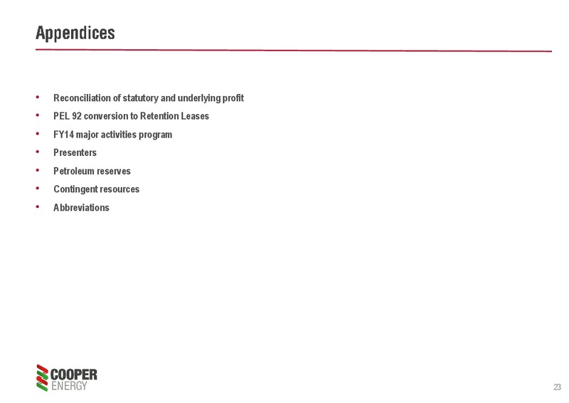 2014 Results and 2015 Outlook – Cooper Energy Limited – slide 22