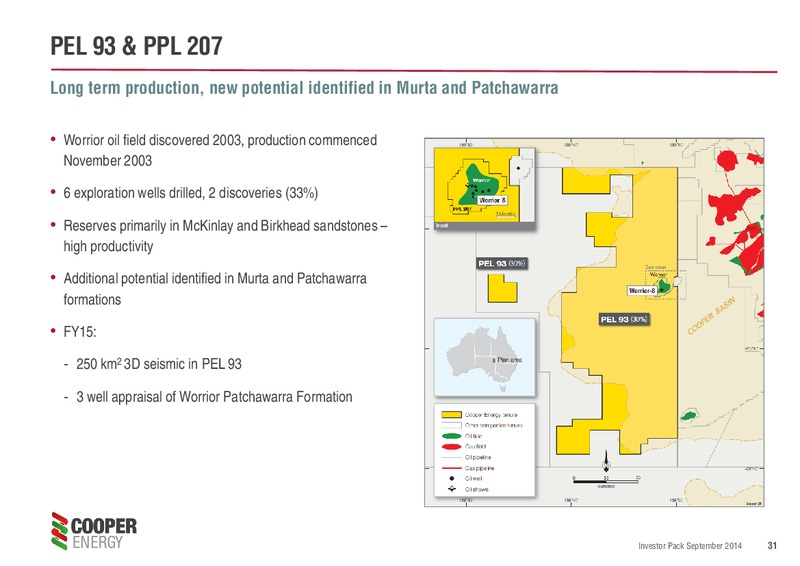 INVESTOR PRESENTATION – Cooper Energy Limited – slide 30