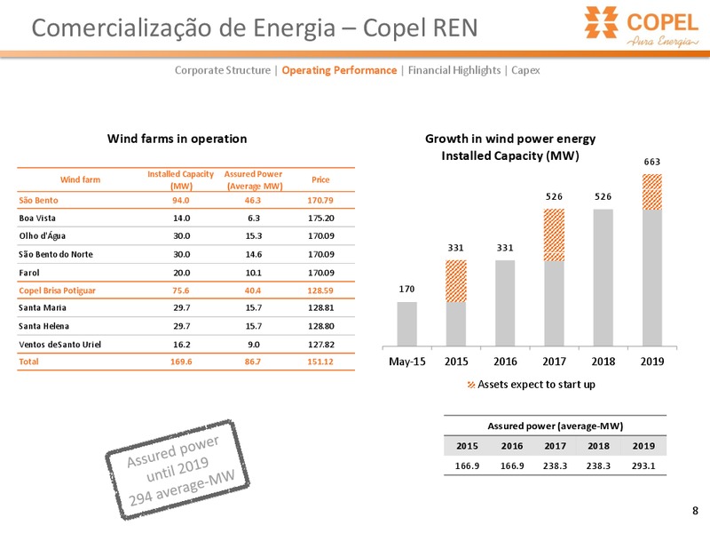 8TH ANNUAL BRAZIL EQUITY CONFERENCE – Copel Pura Energia – slide 8