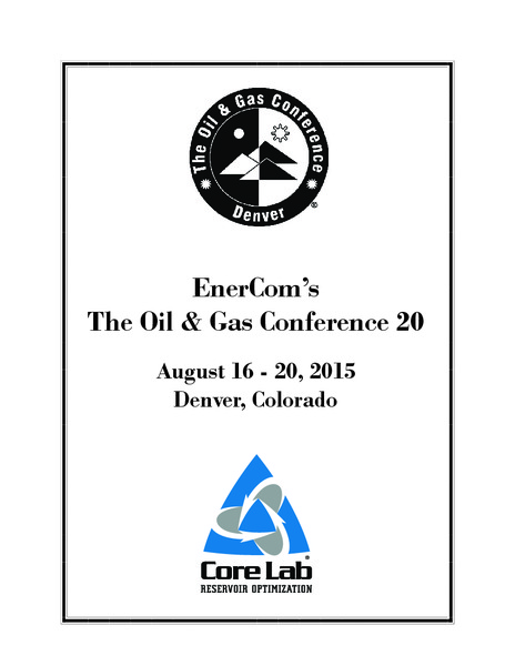 EnerComs The Oil and Gas Conference – Core Laboratories – slide 1