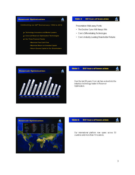 Johnson Rice 2016 Energy Conference – Core Laboratories – slide 3