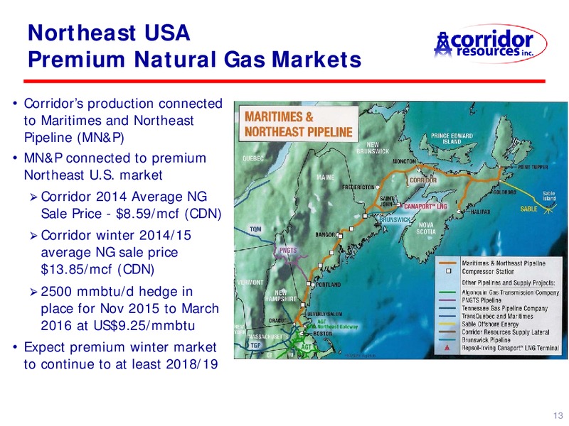 May 2015 Corporate Presentation – Corridor Resources Inc. – slide 13