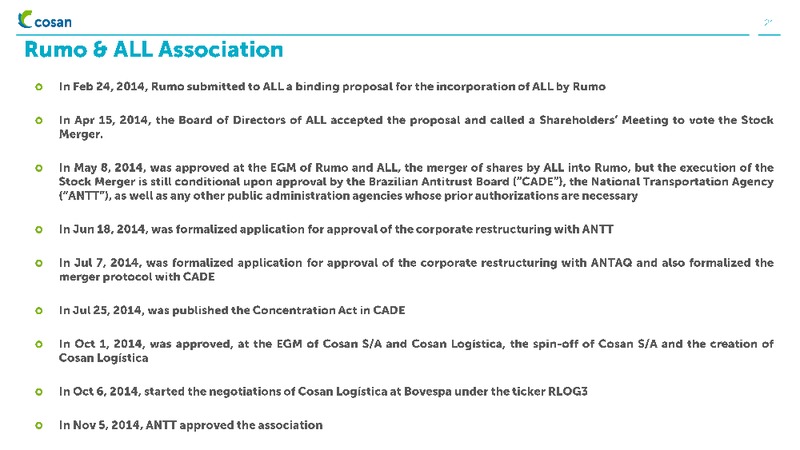 INSTITUTIONAL PRESENTATION – Cosan Ltd. – slide 21