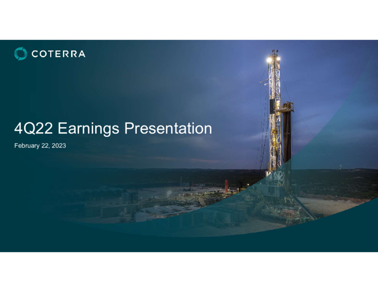 4Q 2022 Earnings Presentation – Coterra Energy – slide 1