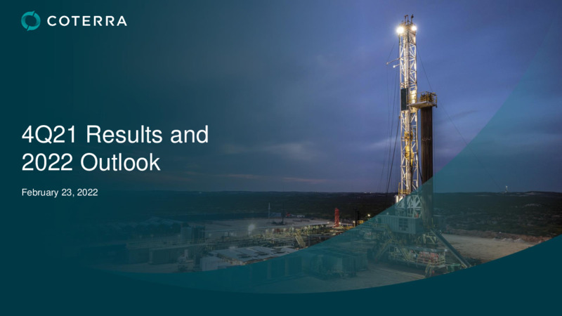 4Q 2021 Earnings Presentation – Coterra Energy – slide 1