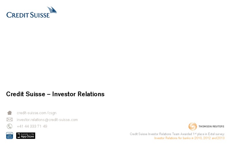 JULY 2015 INVESTOR PRESENTATION – Credit Suisse – slide 47