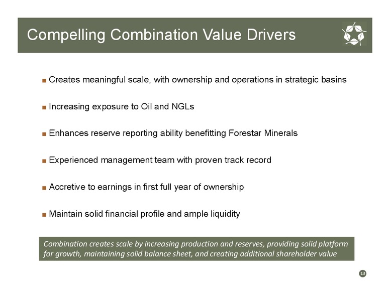 Forestar Acquisition of Credo Petroleum – Credo Petroleum Corp. – slide 12