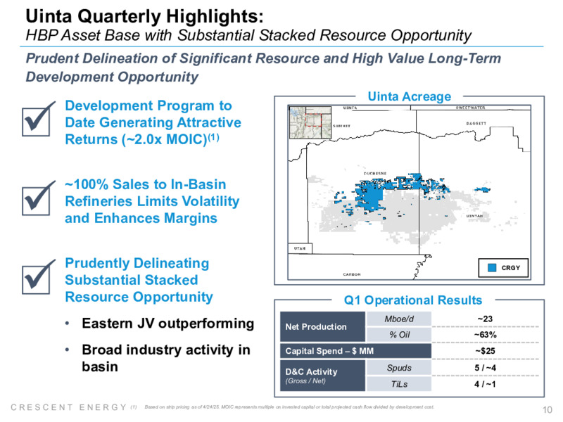 Q125 Earnings Presentation – Crescent Energy Company – slide 9