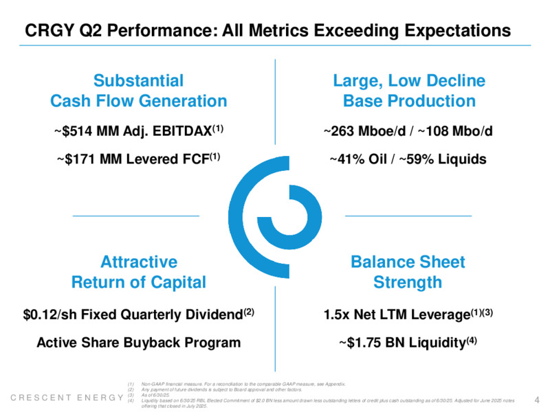2Q 2025 Earnings Presentation – Crescent Energy Company – slide 3