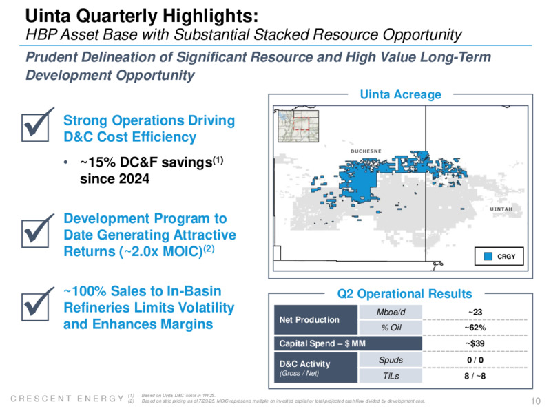 2Q 2025 Earnings Presentation – Crescent Energy Company – slide 9