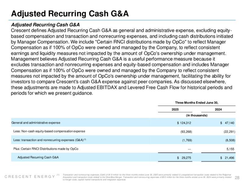 2Q 2025 Earnings Presentation – Crescent Energy Company – slide 27