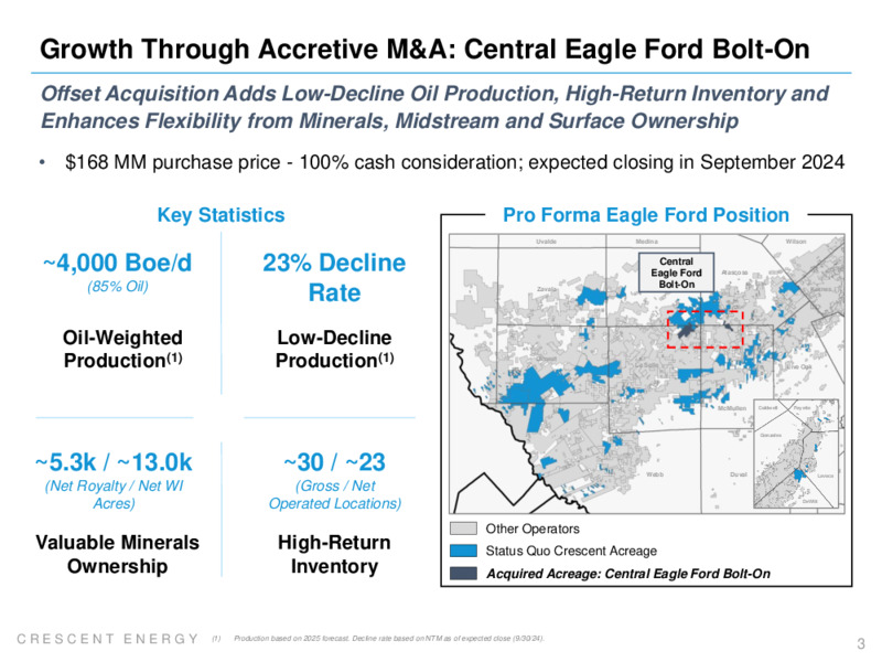 Eagle Ford Acquisition Bolt On – Crescent Energy Company – slide 2