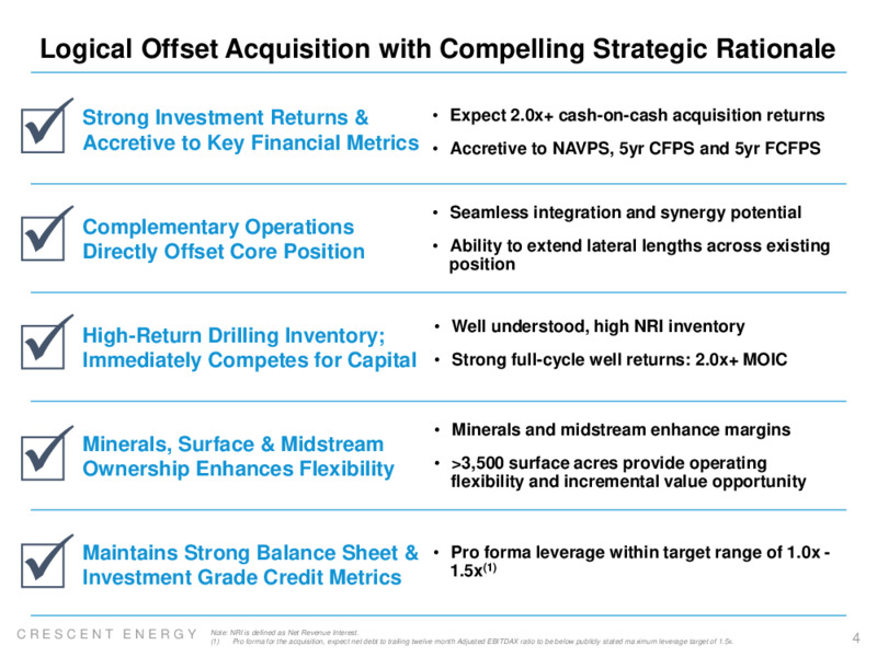 Eagle Ford Acquisition Bolt On – Crescent Energy Company – slide 3
