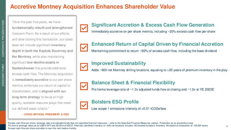 March 2023 Company Presentation – Crescent Point Energy Corp. – slide 2