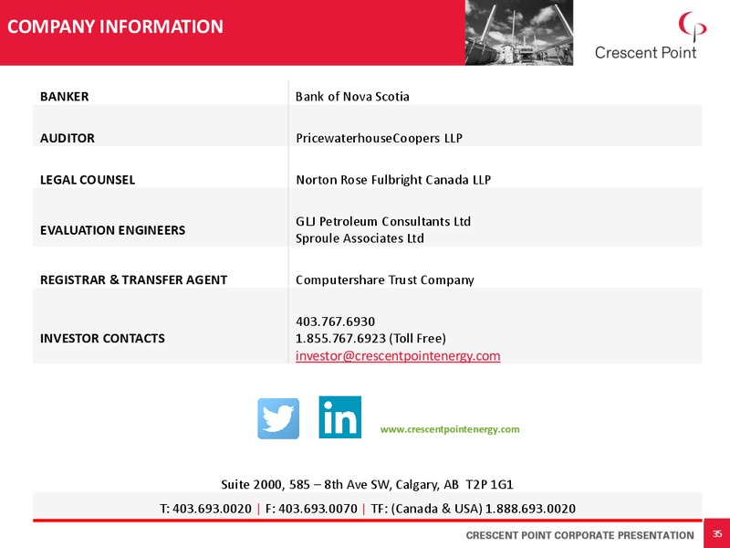 April 2017 Corporate Presentation – Crescent Point Energy Corp. – slide 31
