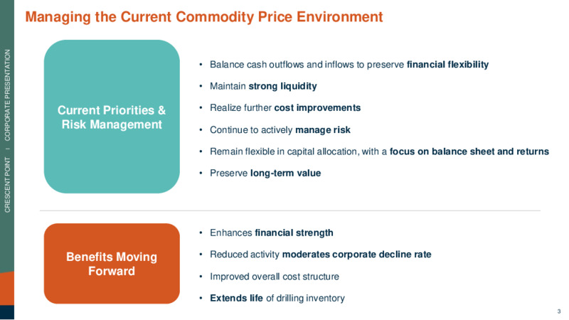1Q 2020 Earnings Results – Crescent Point Energy Corp. – slide 3