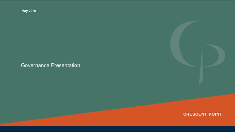 Governance Presentation – Crescent Point Energy Corp. – slide 1