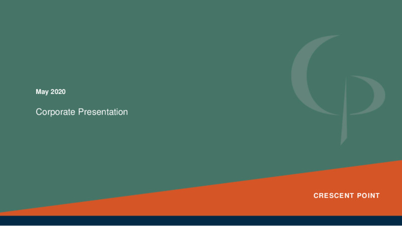 May 2020 Corporate Presentation – Crescent Point Energy Corp. – slide 1