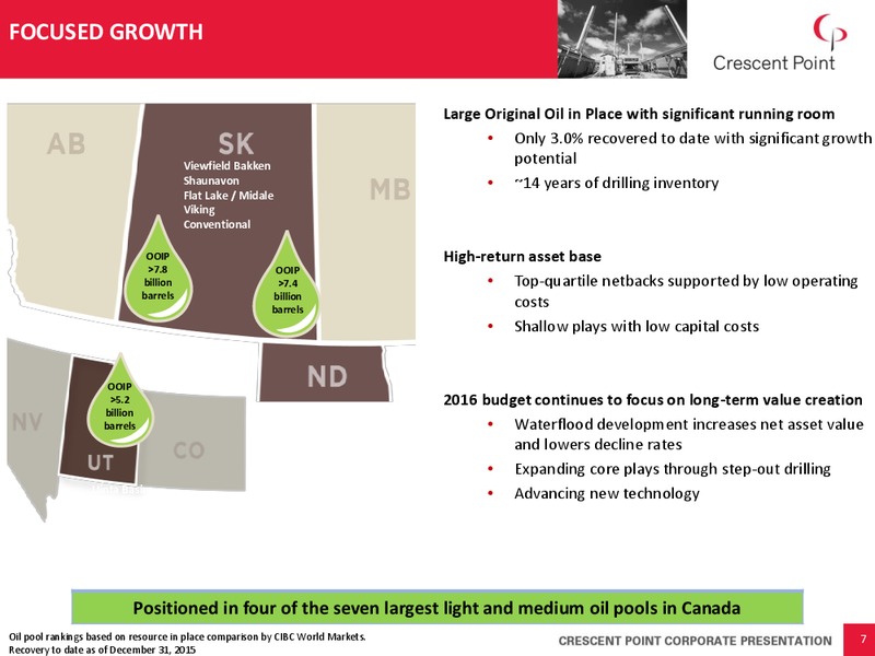 July 2016 Corporate Presentation – Crescent Point Energy Corp. – slide 6