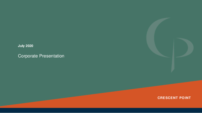 July 2020 Corporate Presentation – Crescent Point Energy Corp. – slide 1