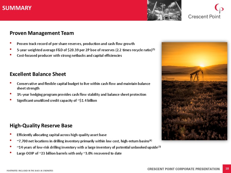 August 2016 Corporate Presentation – Crescent Point Energy Corp. – slide 17