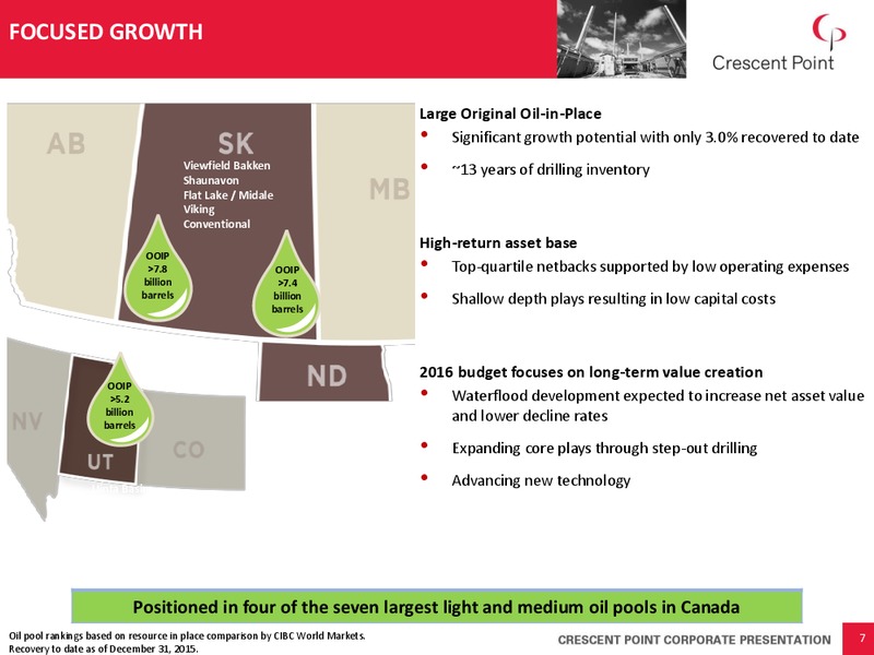 October 2016 Investor Presentation – Crescent Point Energy Corp. – slide 6