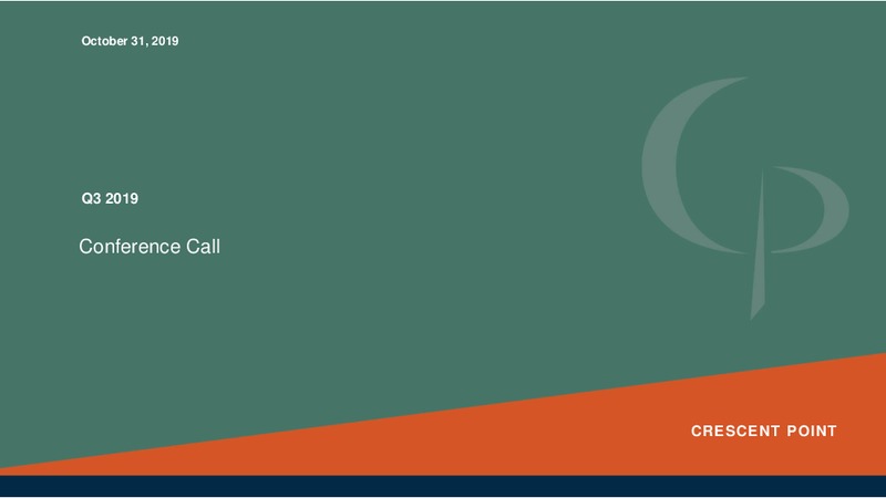3Q 2019 Earnings Call Presentation – Crescent Point Energy Corp. – slide 1