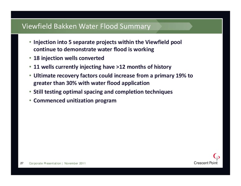 NOVEMBER 2011 INVESTOR PRESENTATION – Crescent Point Energy Corp. – slide 26