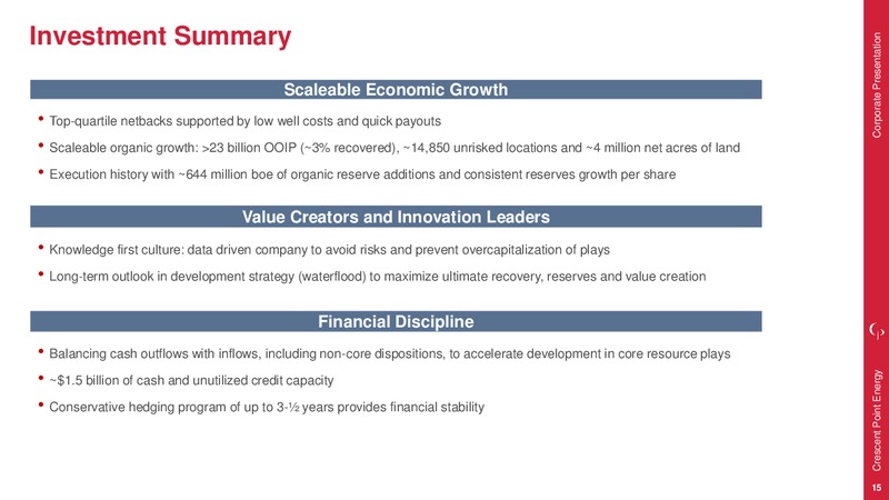 December 2017 Corporate Presentation – Crescent Point Energy Corp. – slide 15
