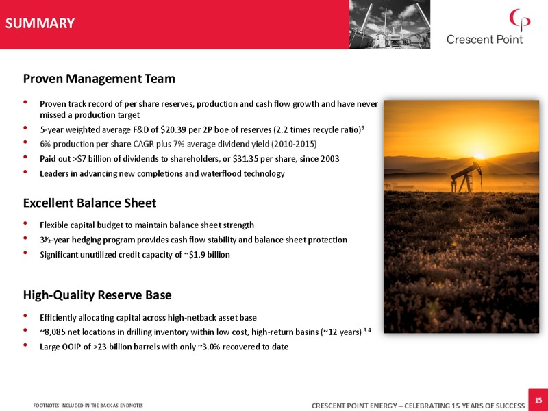 December 2016 Corporate Presentation – Crescent Point Energy Corp. – slide 14