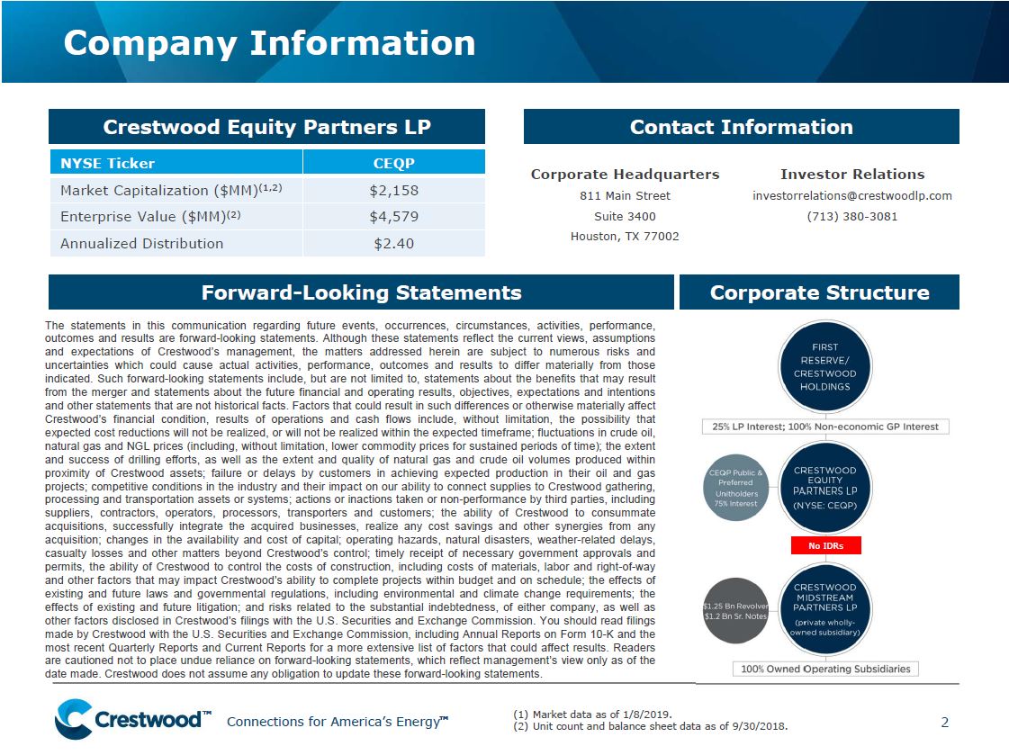 UBS Midstream MLP and Utilities One on One Conference – Crestwood Midstream Partners Lp – slide 2