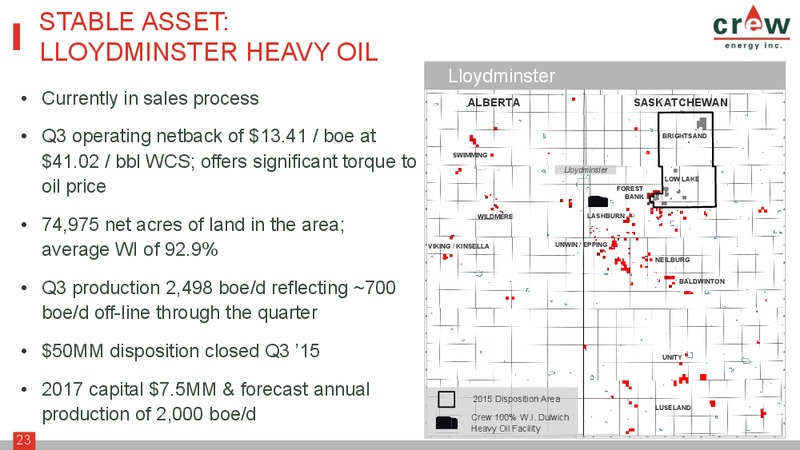 January 2017 Corporate Presentation – Crew Energy Inc. – slide 22