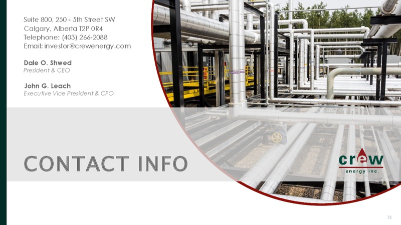 January 2020 Investor Presentation – Crew Energy Inc. – slide 20