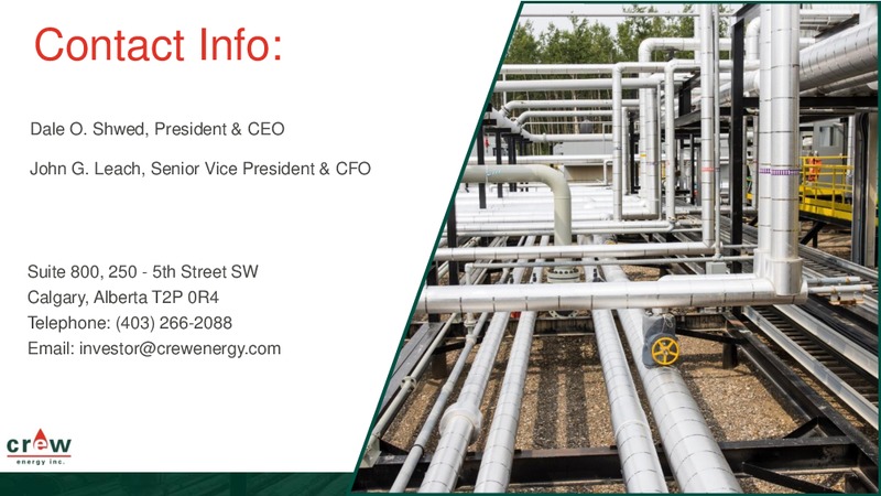 January 2018 Corporate Presentation – Crew Energy Inc. – slide 22