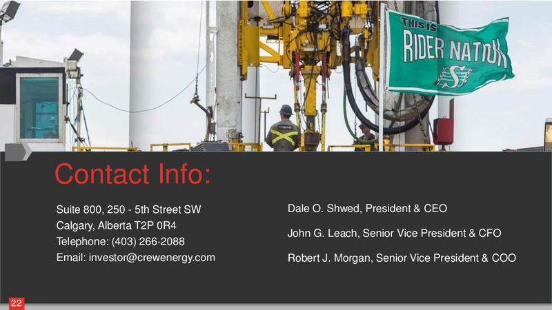 March 2017 Corporate Presentation – Crew Energy Inc. – slide 21