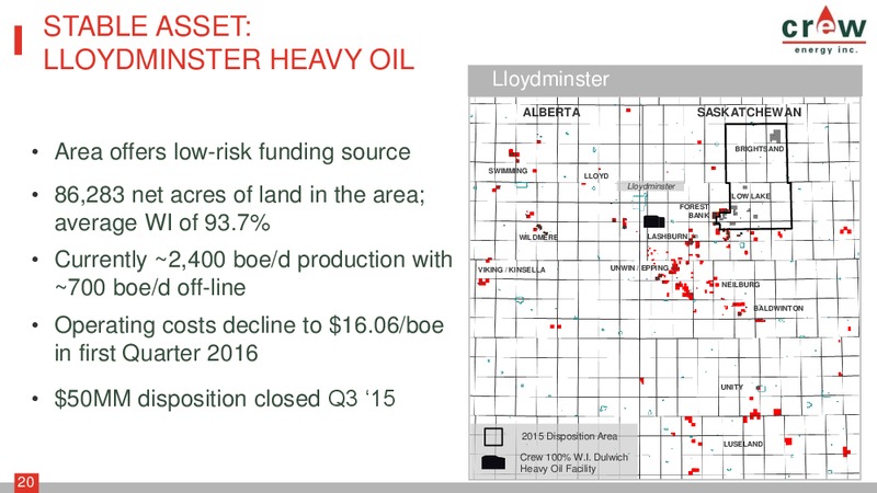 June 2016 Corporate Presentation – Crew Energy Inc. – slide 19
